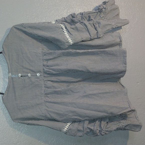 Nautical Striped Nanette Lepore with Unique Puffed Sleeve M - Picture 7 of 7